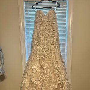 Allure Bridal Style: 9215. Color: ivory w/ champagne Size: 16 altered to 14